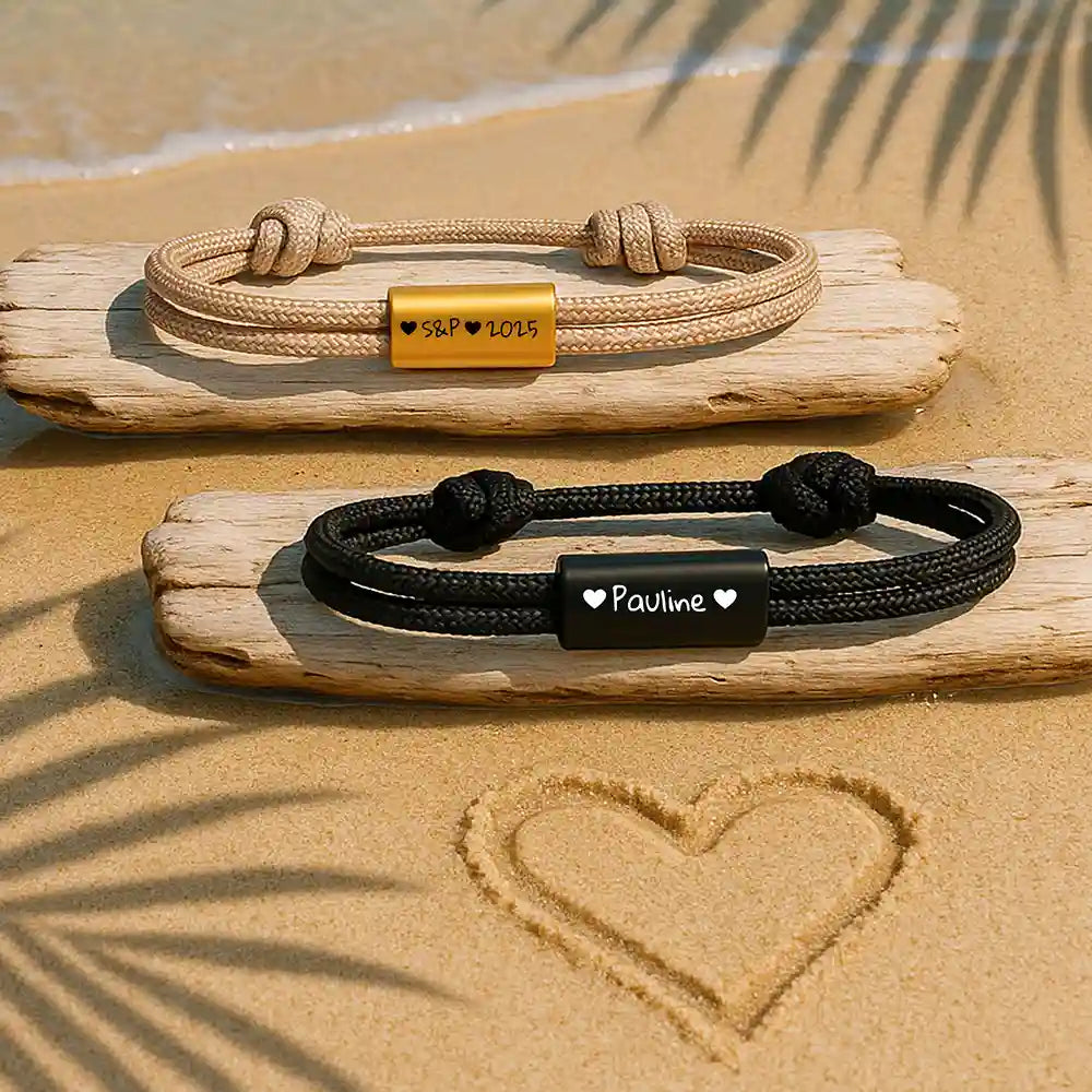 Für Herren & Damen: Segeltau Armband #1 mit Wunschgravur