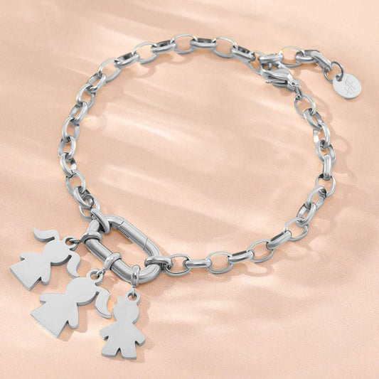 Gravur Armband "Deine Familie" #1 mit personalisierten Charm-Anhängern