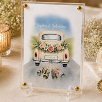 Geldgeschenk: Acrylglas Wunscherfüller "Auto" zur Hochzeit