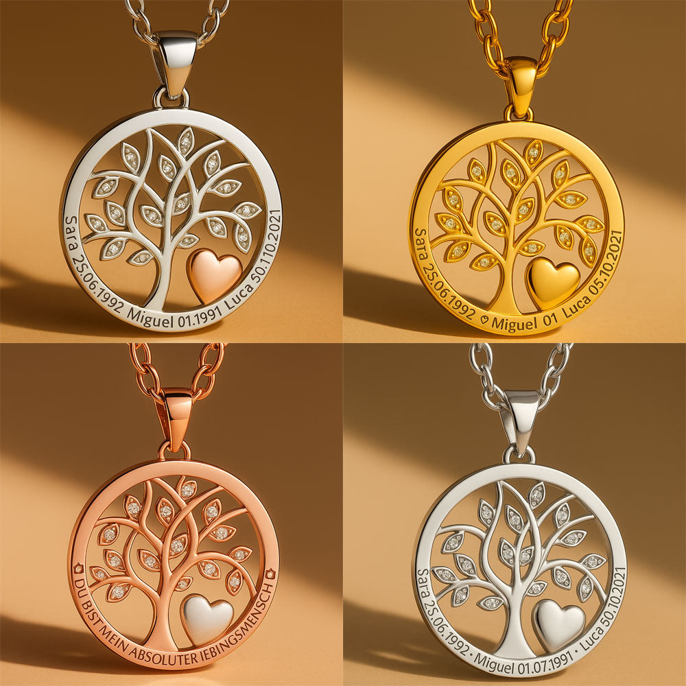 Lebensbaum Gravur-Halskette "Liebe"