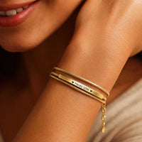 Layering Schlangenketten-Gravur-Armband