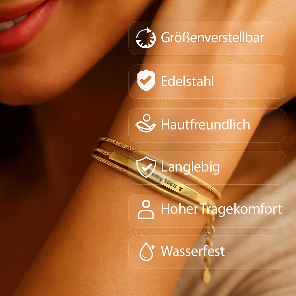 Layering Schlangenketten-Gravur-Armband