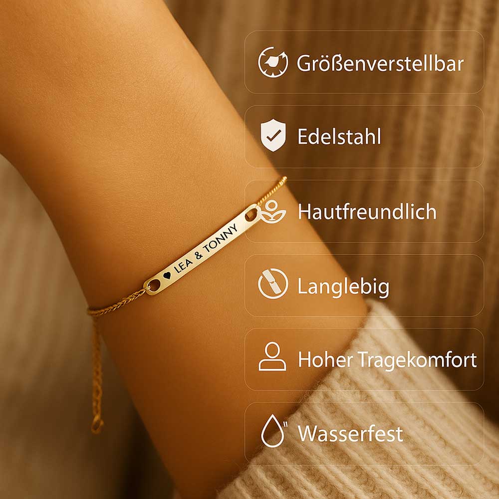 Dezentes Armband für eine individuelle Wunschgravur