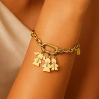 Gravur Armband "Deine Familie" #1 mit personalisierten Charm-Anhängern