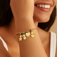 Gravur Armband "Deine Familie" #2 mit personalisierten Charm-Anhängern