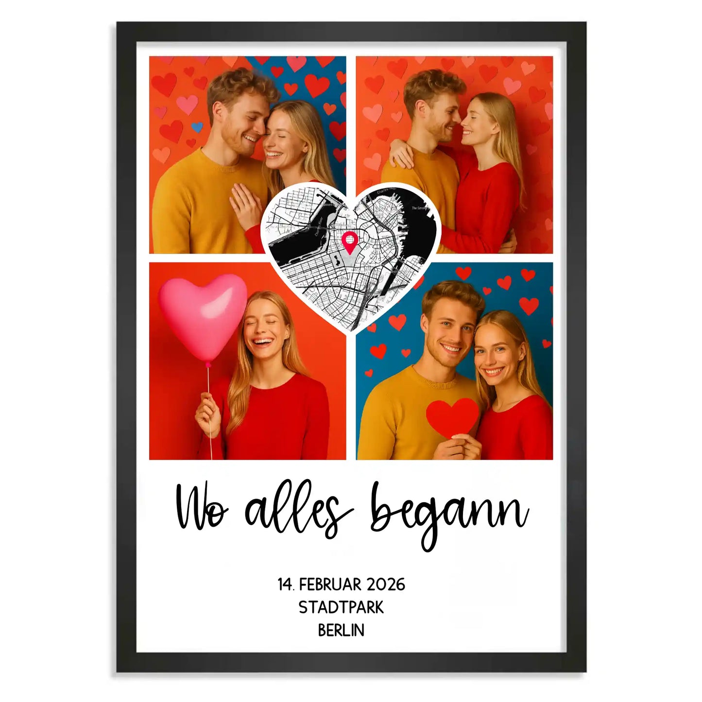 Personalisiertes Poster "Wo alles begann #8" | Deine Stadt - Deine Karte - Deine Liebe