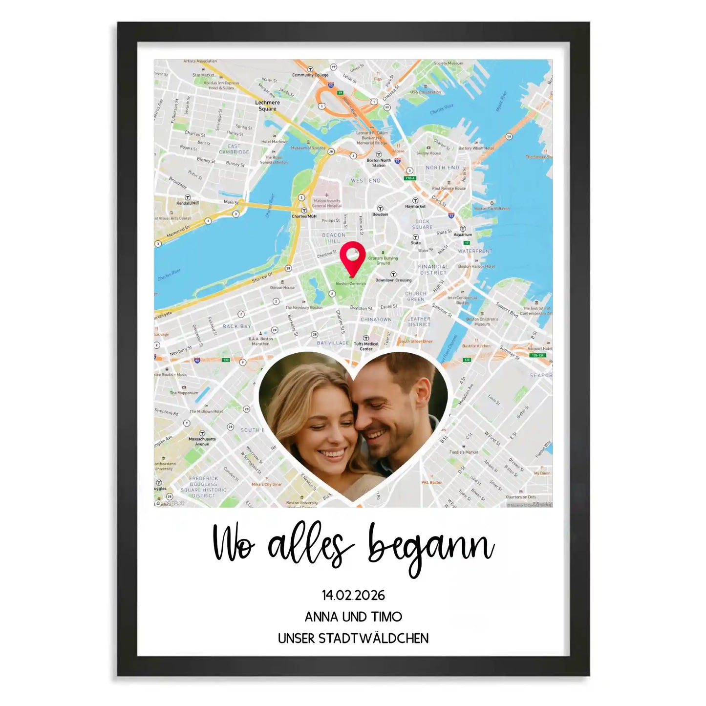 Personalisiertes Poster "Wo alles begann #9" | Deine Stadt - Deine Karte - Deine Liebe