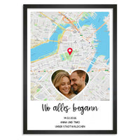 Personalisiertes Poster "Wo alles begann #9" | Deine Stadt - Deine Karte - Deine Liebe