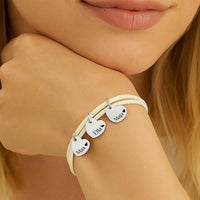 Gravur Armband aus Segeltau "Meine Liebsten" mit personalisierten Herz-Anhängern