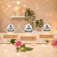 Personalisierte Herz-LED-Lampe aus Acrylglas "Brautpaar #1"