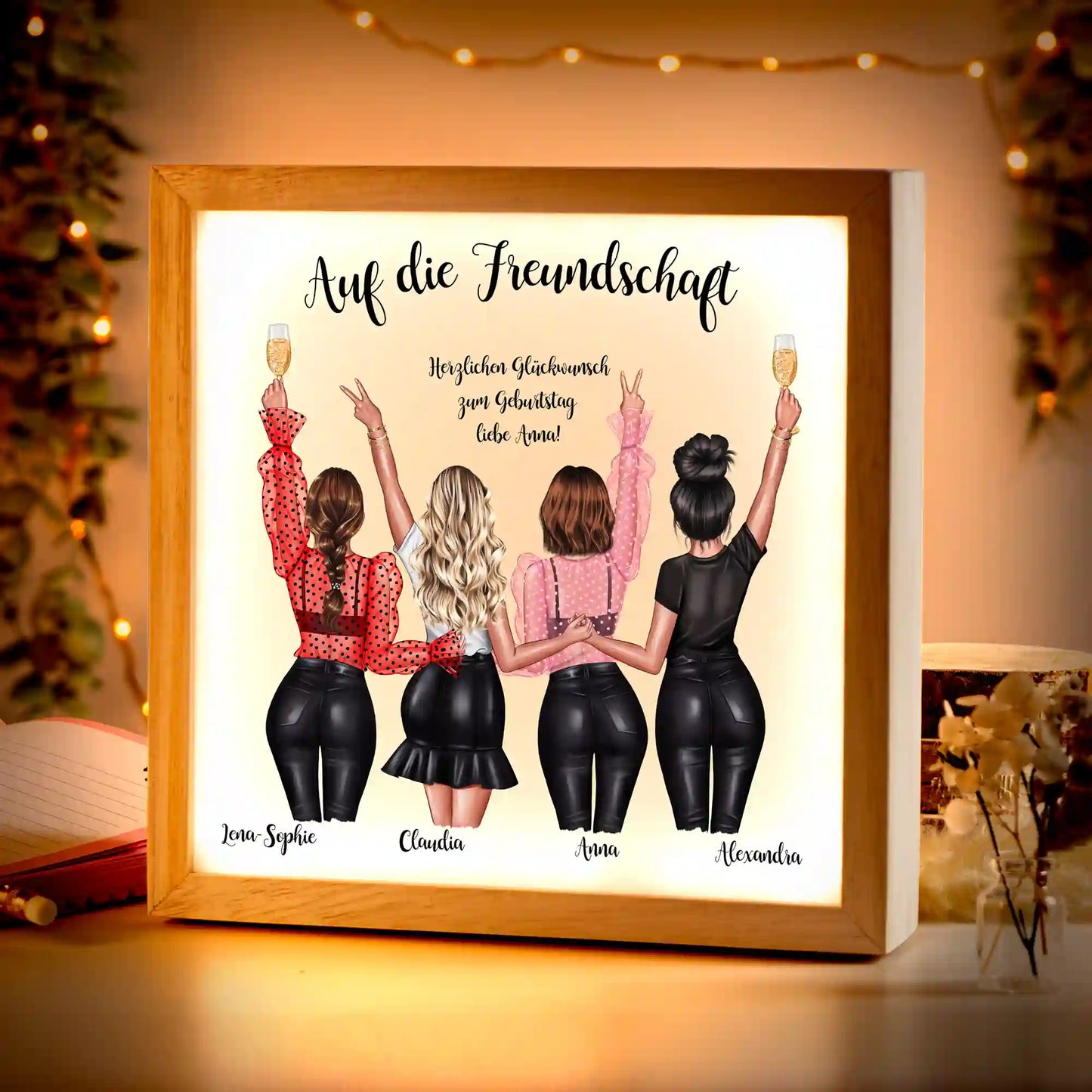 Beleuchteter Bilderrahmen inkl. personalisiertem Bild "Beste Freundin #1"