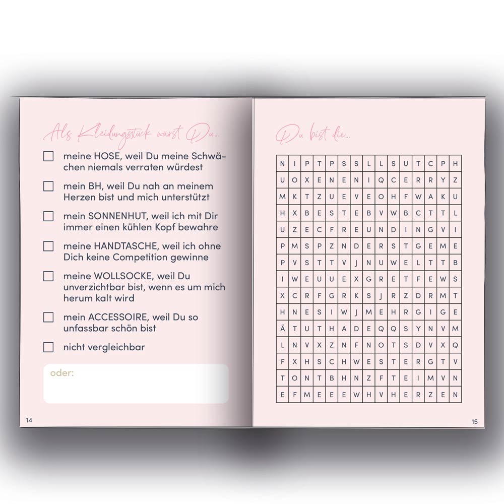 Heft mit Liebeserklärung zum Ausfüllen, Bekleben und Verschenken | 36 Seiten im A5-Format