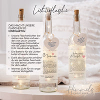 Deko-Glasflasche Nr. 1 "Definition" mit LED Lichterkette & Spruch im DUDEN-Stil als Geschenk | Lichterflasche | Flaschenlicht | LED Deko