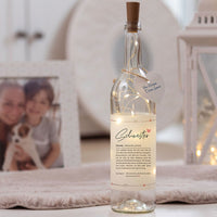 Deko-Glasflasche Nr. 1 "Definition" mit LED Lichterkette & Spruch im DUDEN-Stil als Geschenk | Lichterflasche | Flaschenlicht | LED Deko