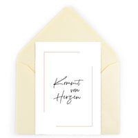 Grußkarte "Kommt von Herzen" mit feinem Briefumschlag als Geschenk