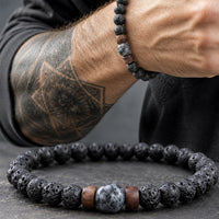 Für Herren: Lava-Perlen Armband