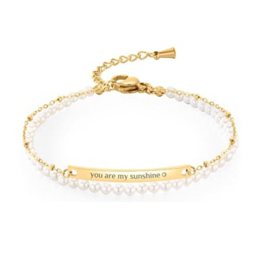Perlen-Gold-Sommer-Armband "you are my sunshine"