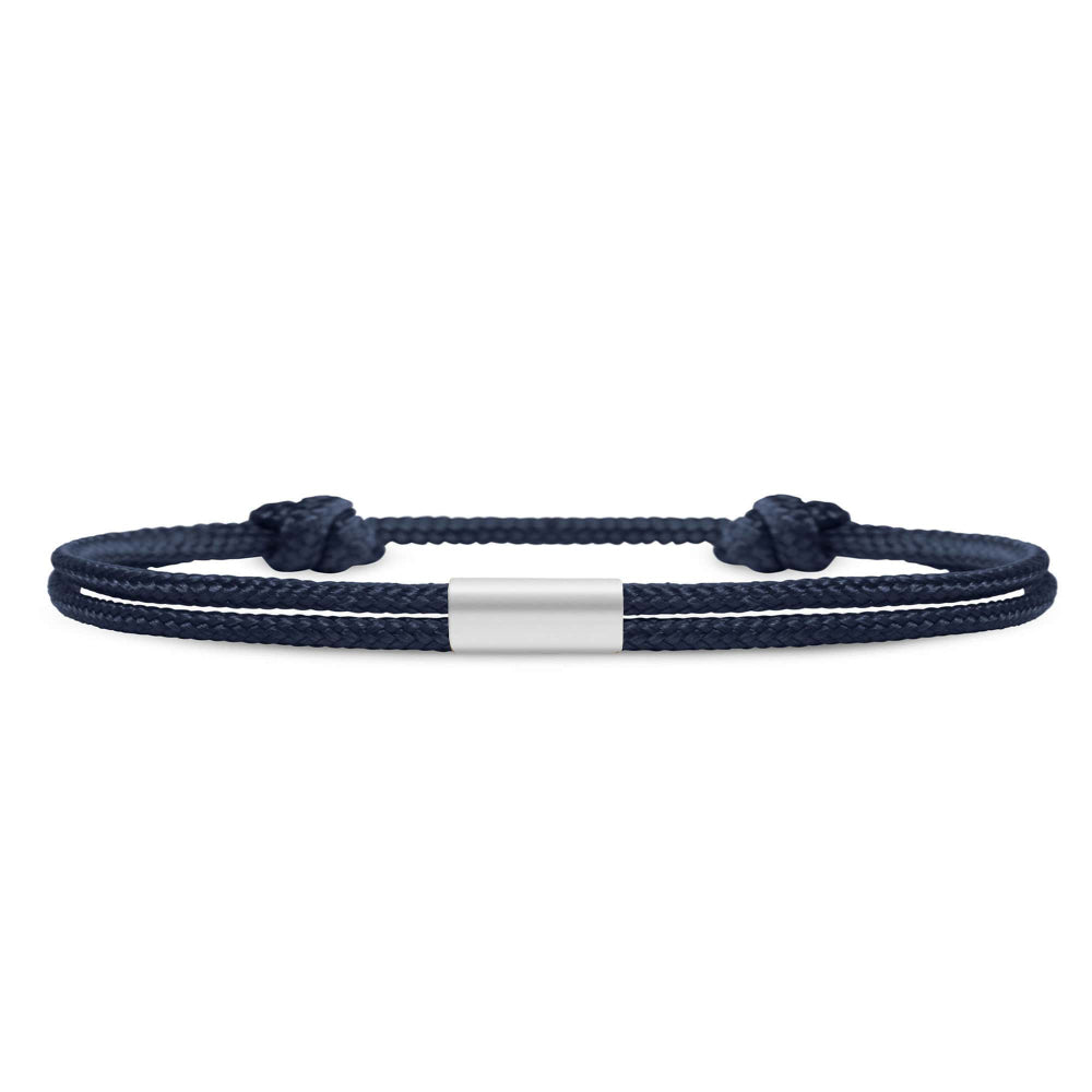 Für Damen: Dezentes Segeltau Armband mit Wunschgravur