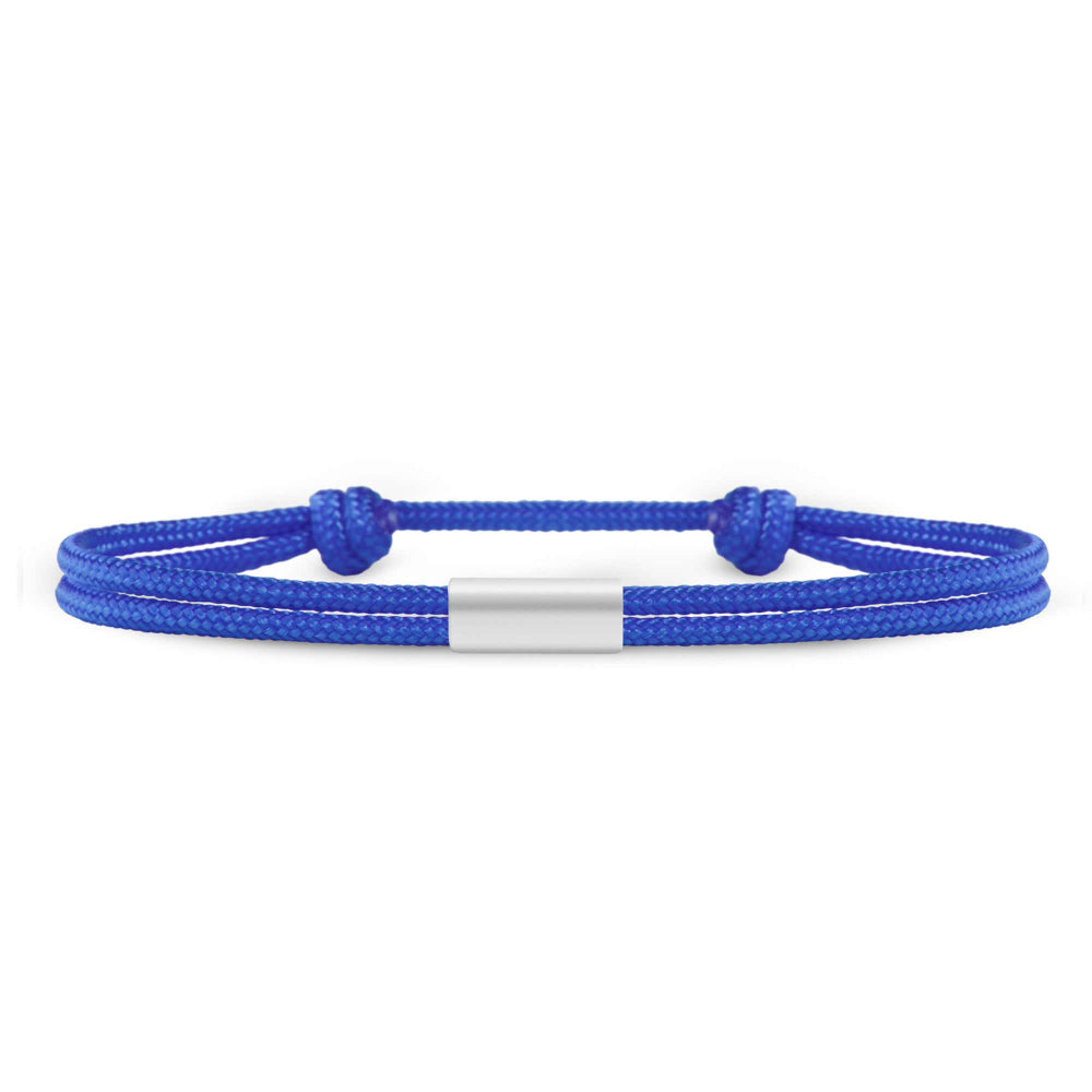 Für Damen: Dezentes Segeltau Armband mit Wunschgravur