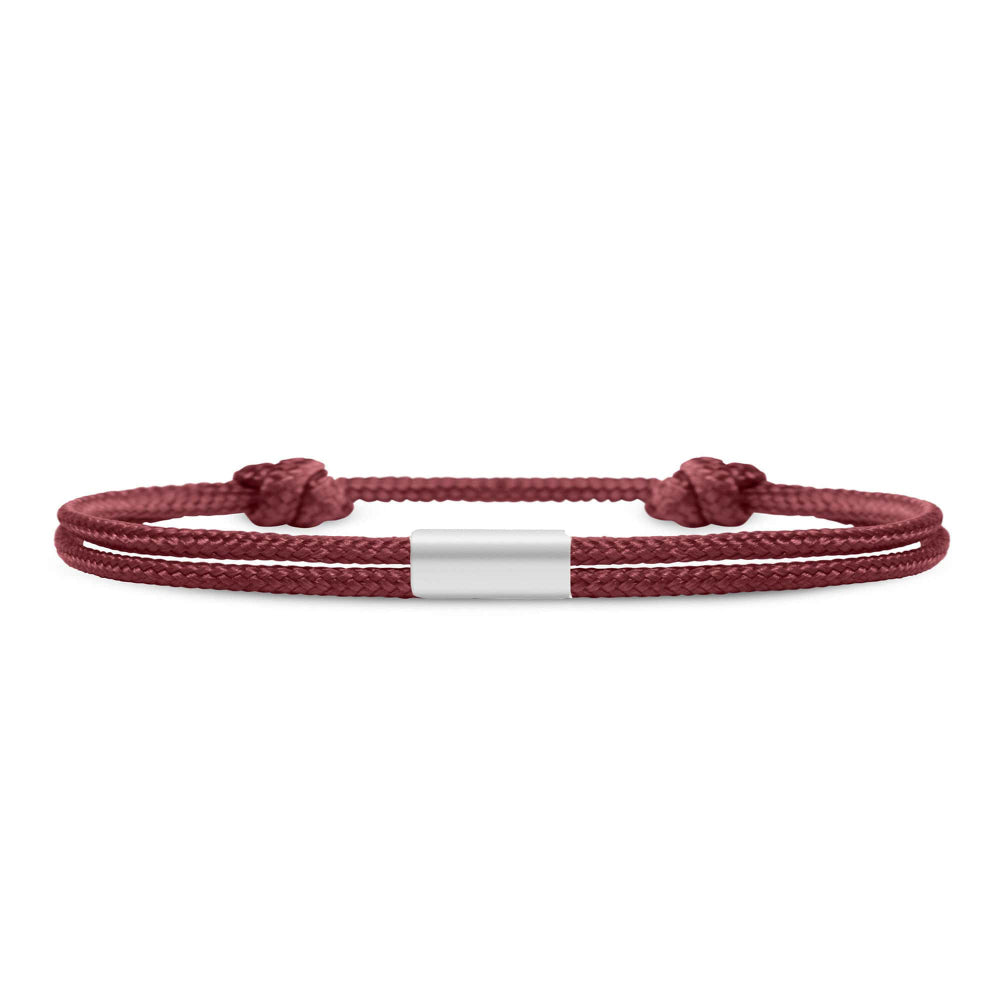 Für Damen: Dezentes Segeltau Armband mit Wunschgravur
