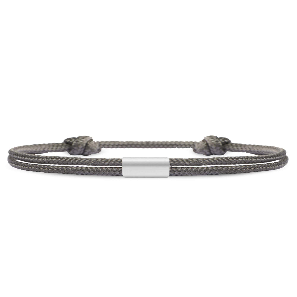 Für Damen: Dezentes Segeltau Armband mit Wunschgravur