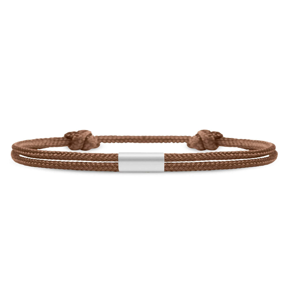 Für Damen: Dezentes Segeltau Armband mit Wunschgravur