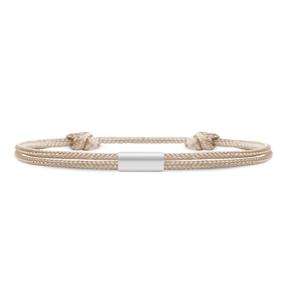 Für Damen: Dezentes Segeltau Armband mit Wunschgravur
