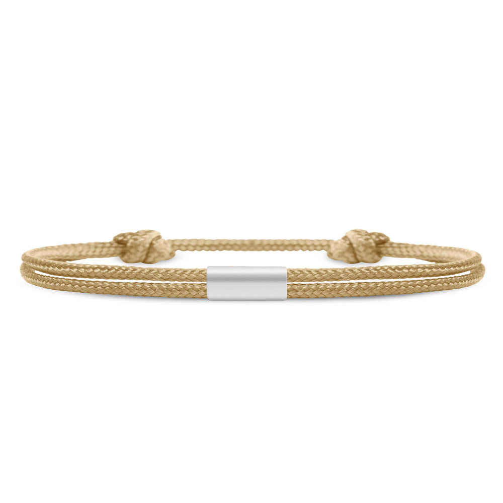 Für Damen: Dezentes Segeltau Armband mit Wunschgravur