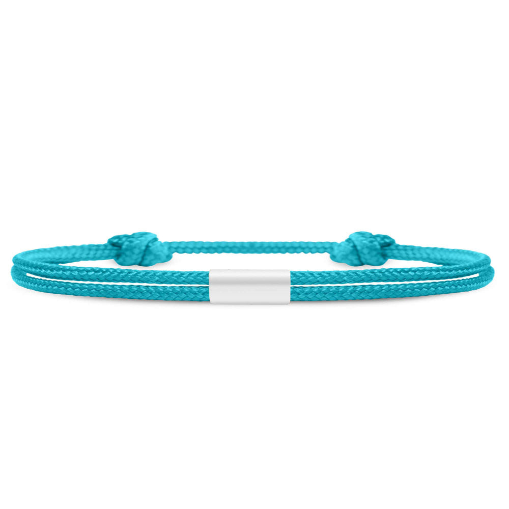Für Damen: Dezentes Segeltau Armband mit Wunschgravur