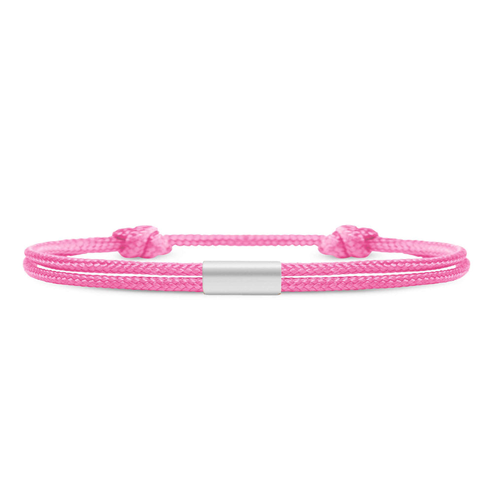 Für Damen: Dezentes Segeltau Armband mit Wunschgravur