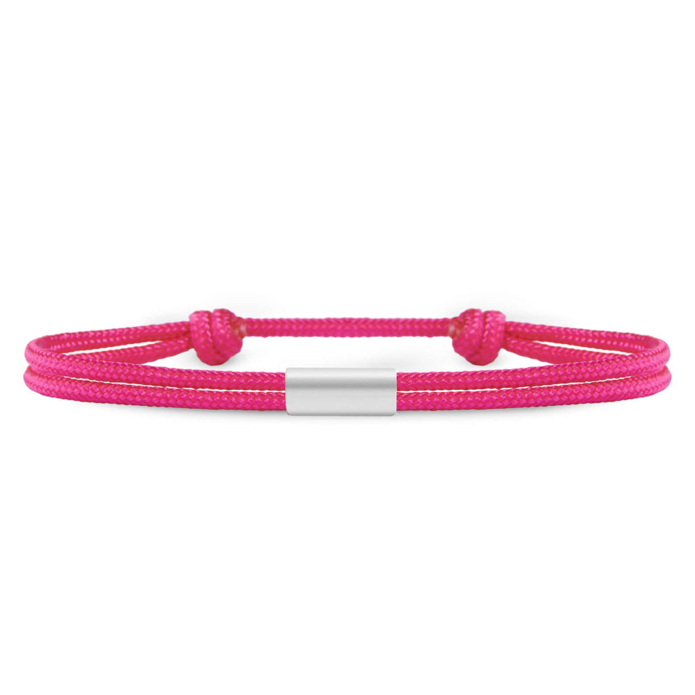 Für Damen: Dezentes Segeltau Armband mit Wunschgravur