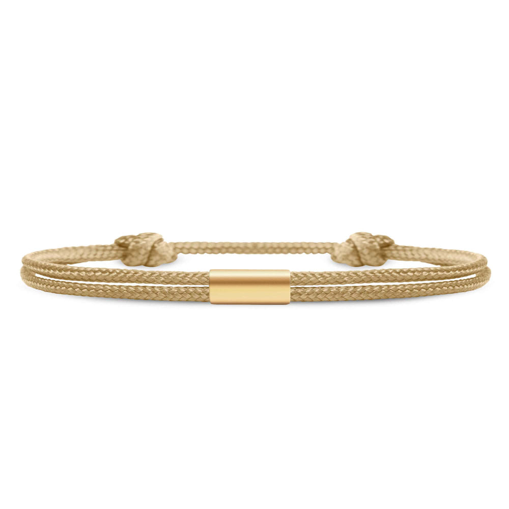 Für Damen: Dezentes Segeltau Armband mit Wunschgravur