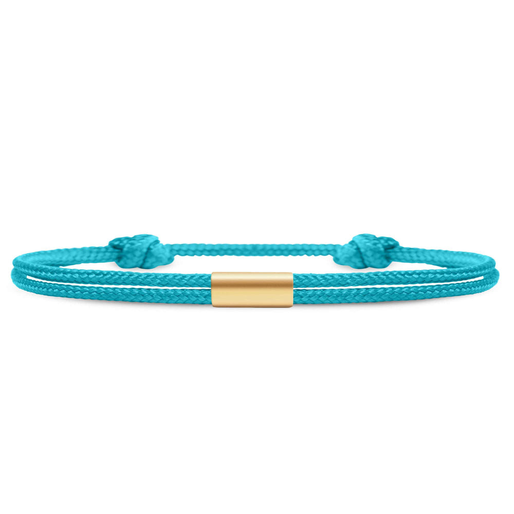 Für Damen: Dezentes Segeltau Armband mit Wunschgravur