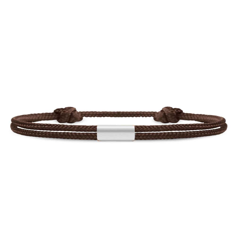 Für Damen: Dezentes Segeltau Armband mit Wunschgravur