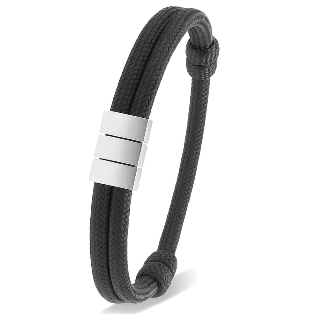 Für Herren: Segeltau Armband #4 mit Wunschgravur