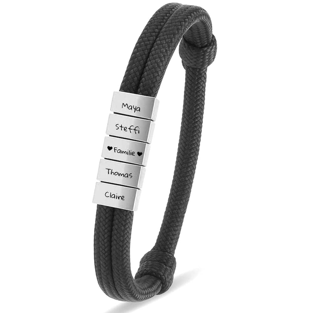 Für Herren: Segeltau Armband #4 mit Wunschgravur