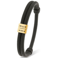 Für Herren: Segeltau Armband #4 mit Wunschgravur