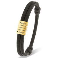 Für Herren: Segeltau Armband #4 mit Wunschgravur