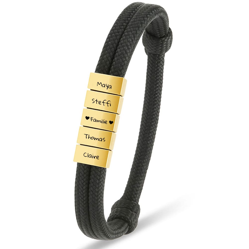 Für Herren: Segeltau Armband #4 mit Wunschgravur