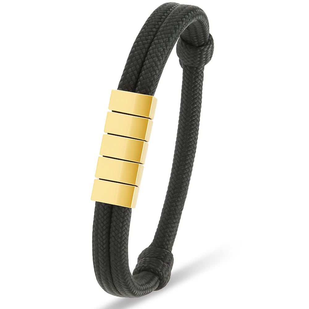 Für Herren: Segeltau Armband #4 mit Wunschgravur