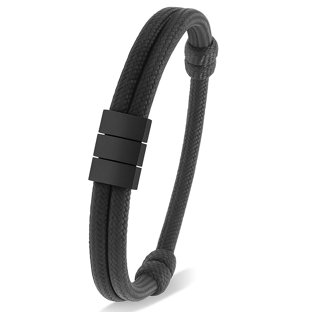 Für Herren: Segeltau Armband #4 mit Wunschgravur