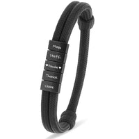 Für Herren: Segeltau Armband #4 mit Wunschgravur