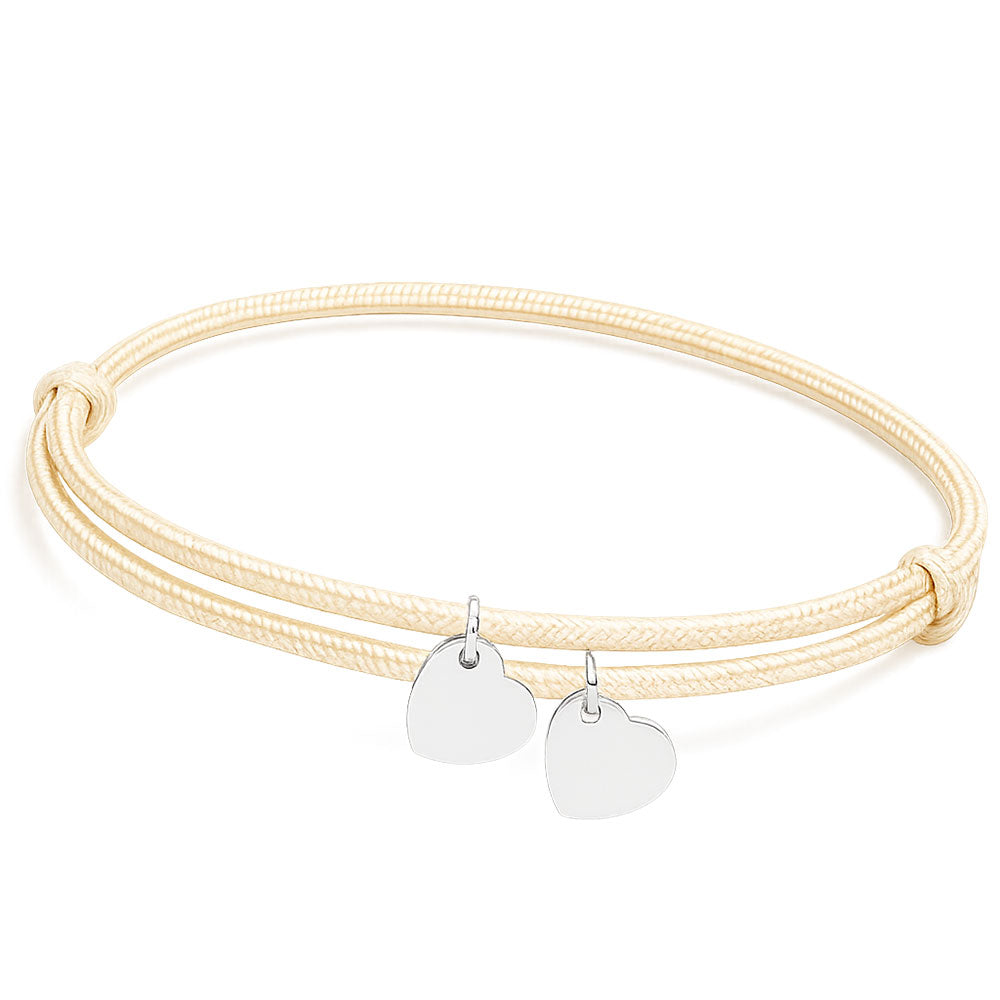 Gravur Armband aus Segeltau "Meine Liebsten" mit personalisierten Herz-Anhängern