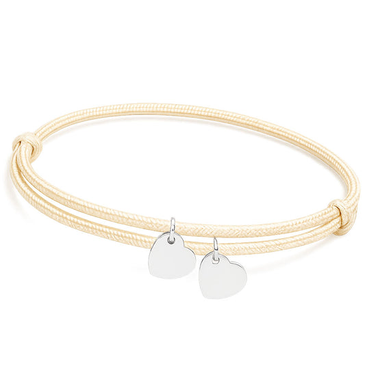 Gravur Armband aus Segeltau "Meine Liebsten" mit personalisierten Herz-Anhängern