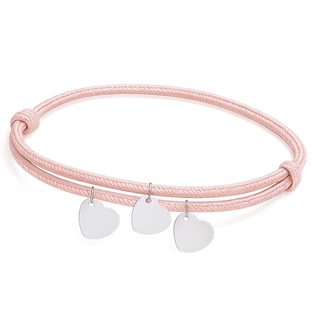 Gravur Armband aus Segeltau "Meine Liebsten" mit personalisierten Herz-Anhängern