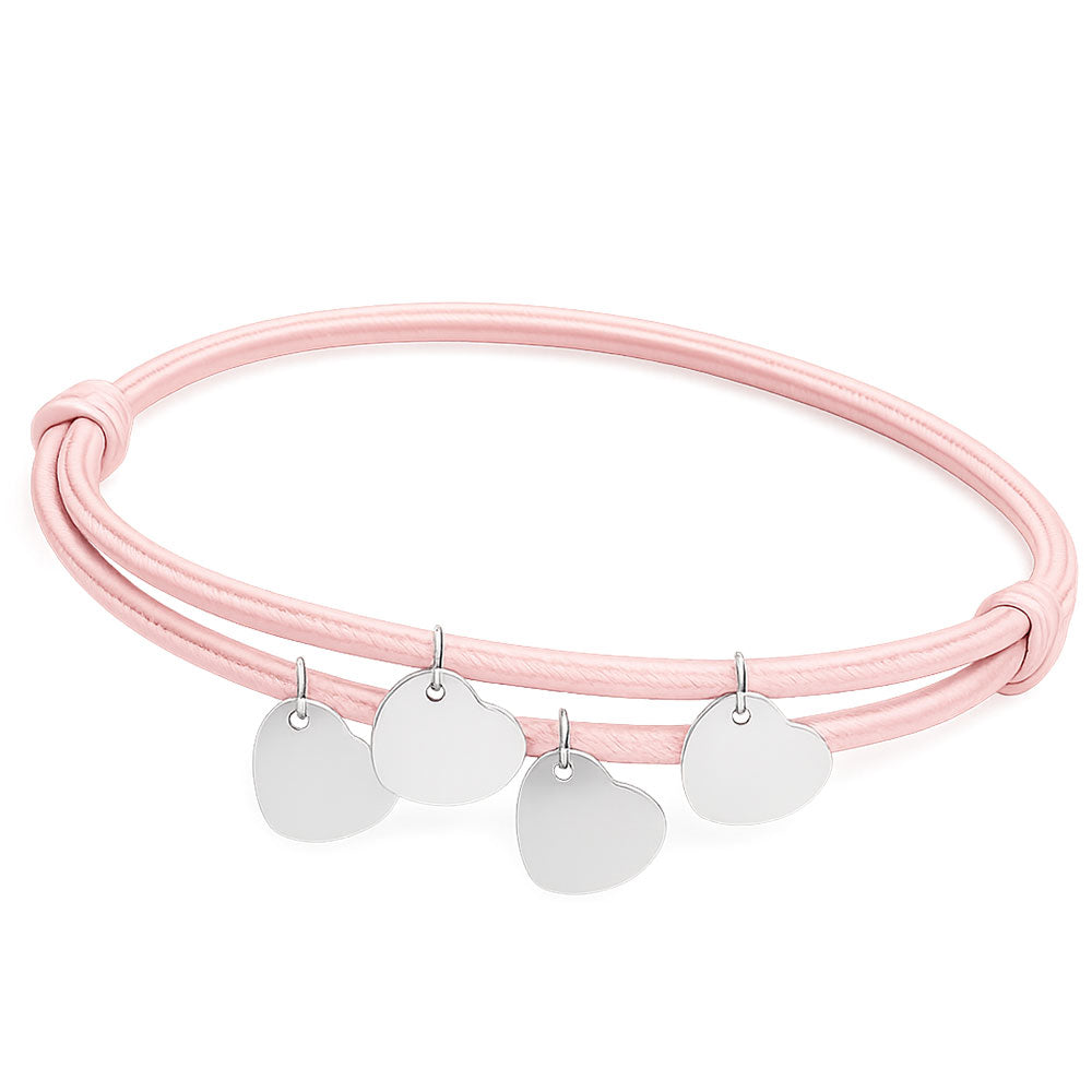 Gravur Armband aus Segeltau "Meine Liebsten" mit personalisierten Herz-Anhängern