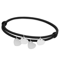 Gravur Armband aus Segeltau "Meine Liebsten" mit personalisierten Herz-Anhängern