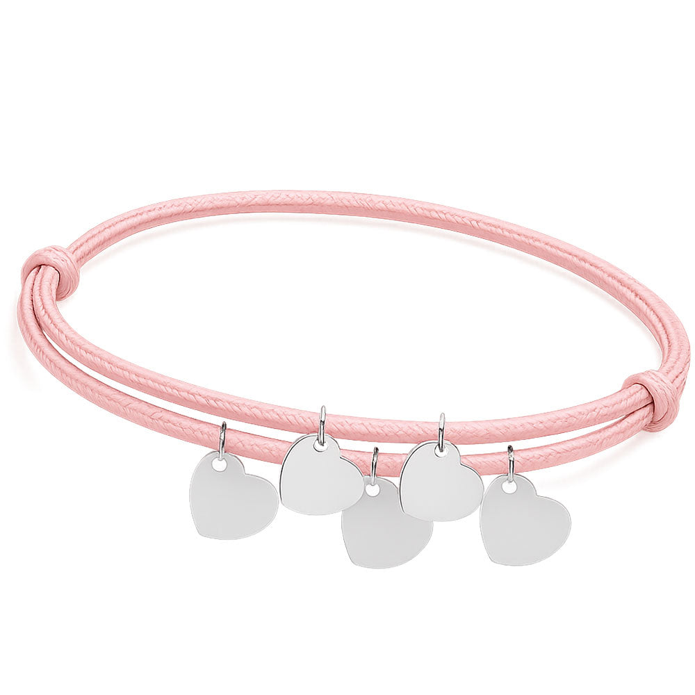 Gravur Armband aus Segeltau "Meine Liebsten" mit personalisierten Herz-Anhängern