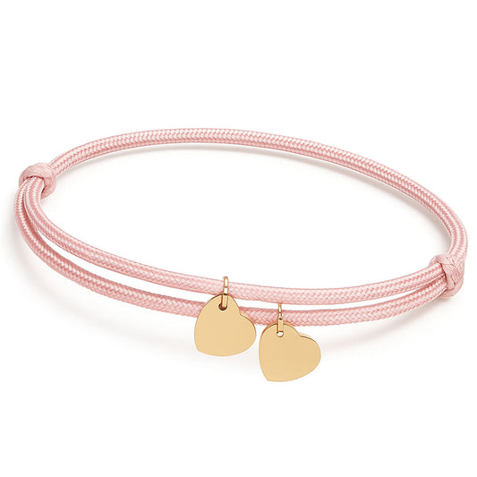 Gravur Armband aus Segeltau "Meine Liebsten" mit personalisierten Herz-Anhängern