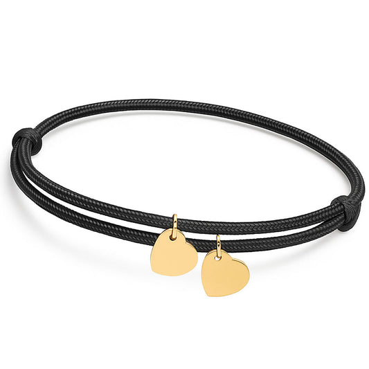 Gravur Armband aus Segeltau "Meine Liebsten" mit personalisierten Herz-Anhängern